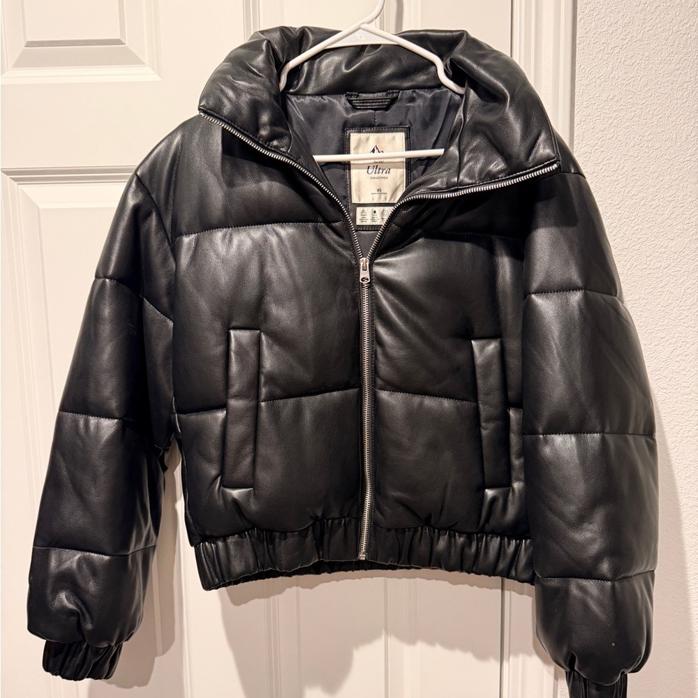 Abercrombie & Fitch Black Vegan Leather Jacket